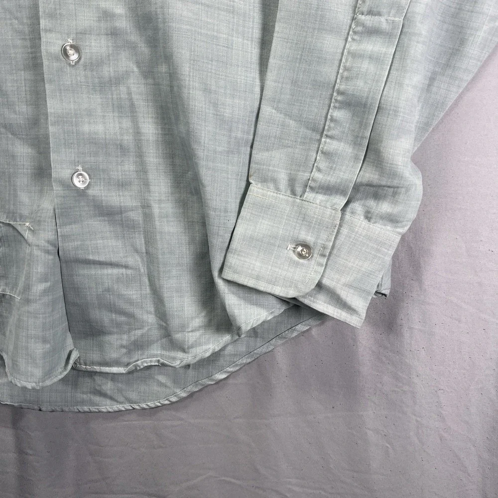 True Vintage Creighton Shirt Mens Medium Blue Military Wool Blend Epaulette 70s